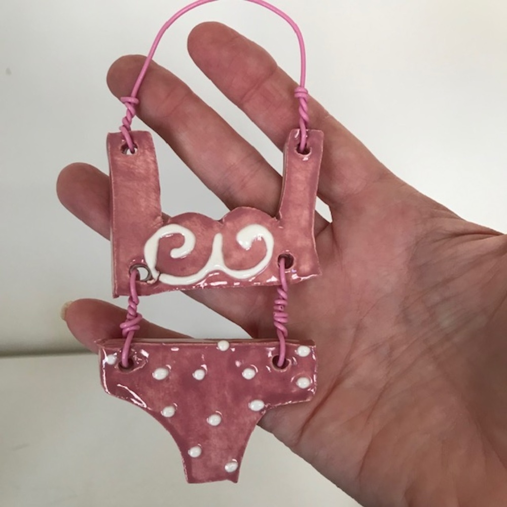 Bikini Ornament Handmade Christmas Pink Wall Art